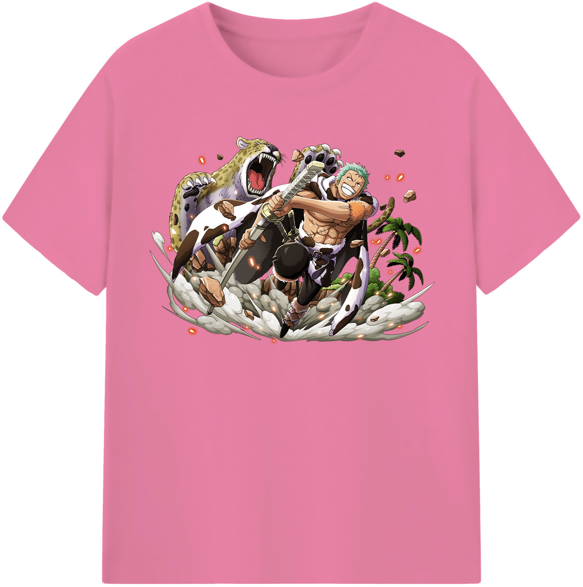 ワンピース ロロノア・ゾロ ONE PIECE Roronoa Zoro 綿100％半袖Tシャツ（フロントプリント）